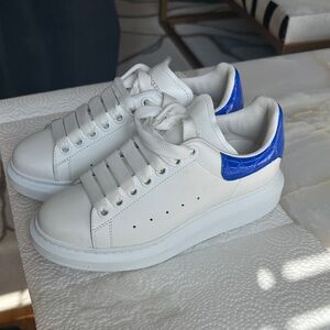 Alexander McQueen White and Blue Sneakers